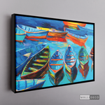 Cargar imagen en el visor de la galería, Cuadro Arte Barcos en Mar Azul