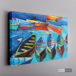 Cargar imagen en el visor de la galería, Cuadro Arte Barcos en Mar Azul