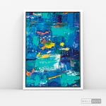 Cargar imagen en el visor de la galería, Cuadro Abstracto Amarillo Azul