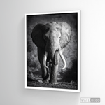 Cargar imagen en el visor de la galería, Cuadro Animales Elefante Real B/N