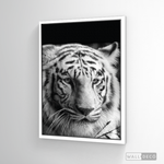 Cargar imagen en el visor de la galería, Cuadro Animales Tigre Blanco B/N