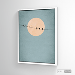 Cargar imagen en el visor de la galería, Cuadro Minimalista Pájaros en Azul