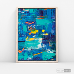 Cargar imagen en el visor de la galería, Cuadro Abstracto Amarillo Azul