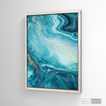 Cargar imagen en el visor de la galería, Cuadro Fluido Abstracto Turquesa