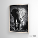 Cargar imagen en el visor de la galería, Cuadro Animales Elefante Real B/N