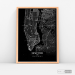 Cargar imagen en el visor de la galería, Cuadro New York Map Negro