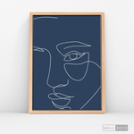 Cargar imagen en el visor de la galería, Cuadro Face Lines Azul Uno