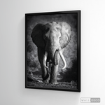 Cargar imagen en el visor de la galería, Cuadro Animales Elefante Real B/N