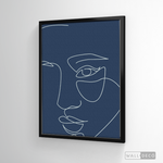 Cargar imagen en el visor de la galería, Cuadro Face Lines Azul Uno