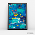 Cargar imagen en el visor de la galería, Cuadro Abstracto Amarillo Azul