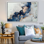 Cargar imagen en el visor de la galería, Cuadro Fluido Abstracto Dorado (B)