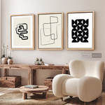 Cargar imagen en el visor de la galería, Tríptico Minimalista Geométrico Line Art