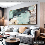 Cargar imagen en el visor de la galería, Arte Pintado a Mano Luz Verde Horizontal