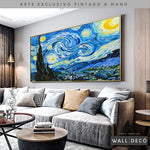 Cargar imagen en el visor de la galería, Arte Pintado a Mano Noche Estrellada Van Gogh Horizontal