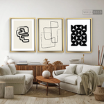 Cargar imagen en el visor de la galería, Tríptico Minimalista Geométrico Line Art