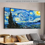 Cargar imagen en el visor de la galería, Arte Pintado a Mano Noche Estrellada Van Gogh Horizontal