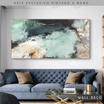 Cargar imagen en el visor de la galería, Arte Pintado a Mano Luz Verde Horizontal