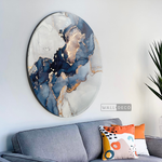 Cargar imagen en el visor de la galería, Cuadro Circular Fluido Abstracto Azul