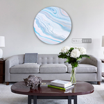 Cargar imagen en el visor de la galería, Cuadro Circular Fluido Celeste