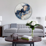 Cargar imagen en el visor de la galería, Cuadro Circular Fluido Abstracto Azul