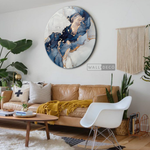 Cargar imagen en el visor de la galería, Cuadro Circular Fluido Abstracto Azul