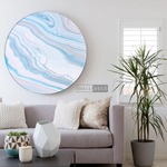 Cargar imagen en el visor de la galería, Cuadro Circular Fluido Celeste