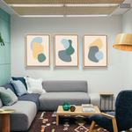 Cargar imagen en el visor de la galería, Tríptico Abstracto Nórdico Celeste (Set x 3)