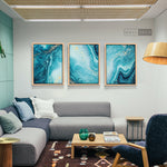 Cargar imagen en el visor de la galería, Tríptico Fluido Abstracto Turquesa (Set x 3)