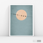 Cargar imagen en el visor de la galería, Cuadro Minimalista Pájaros en Azul