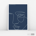 Cargar imagen en el visor de la galería, Cuadro Face Lines Azul Uno