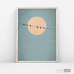 Cargar imagen en el visor de la galería, Cuadro Minimalista Pájaros en Azul