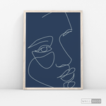 Cargar imagen en el visor de la galería, Cuadro Face Lines Azul Tres