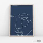 Cargar imagen en el visor de la galería, Cuadro Face Lines Azul Uno