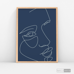 Cargar imagen en el visor de la galería, Cuadro Face Lines Azul Tres