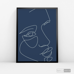 Cargar imagen en el visor de la galería, Cuadro Face Lines Azul Tres