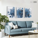 Cargar imagen en el visor de la galería, Tríptico Contemporáneo Azul