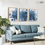 Cargar imagen en el visor de la galería, Tríptico Contemporáneo Azul