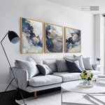 Cargar imagen en el visor de la galería, Tríptico Fluido Abstracto Dorado