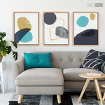 Cargar imagen en el visor de la galería, Tríptico Abstracto Nórdico Azul