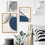 Cargar imagen en el visor de la galería, Tríptico Abstracto Nórdico Óvalos