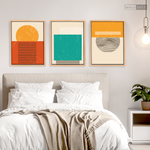 Cargar imagen en el visor de la galería, Tríptico Abstracto Minimal Sunset