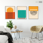 Cargar imagen en el visor de la galería, Tríptico Abstracto Minimal Sunset