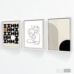 Cargar imagen en el visor de la galería, Tríptico Minimalista Geométrico Female