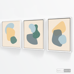 Cargar imagen en el visor de la galería, Tríptico Abstracto Nórdico Celeste (Set x 3)