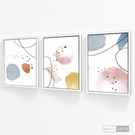 Cargar imagen en el visor de la galería, Tríptico Abstracto Nórdico Pastel