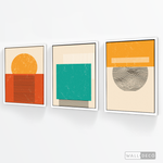 Cargar imagen en el visor de la galería, Tríptico Abstracto Minimal Sunset