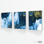 Cargar imagen en el visor de la galería, Tríptico Fluido Abstracto Azul
