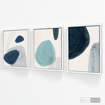 Cargar imagen en el visor de la galería, Tríptico Abstracto Azul