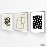 Cargar imagen en el visor de la galería, Tríptico Minimalista Geométrico Line Art