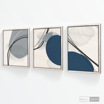 Cargar imagen en el visor de la galería, Tríptico Abstracto Nórdico Óvalos